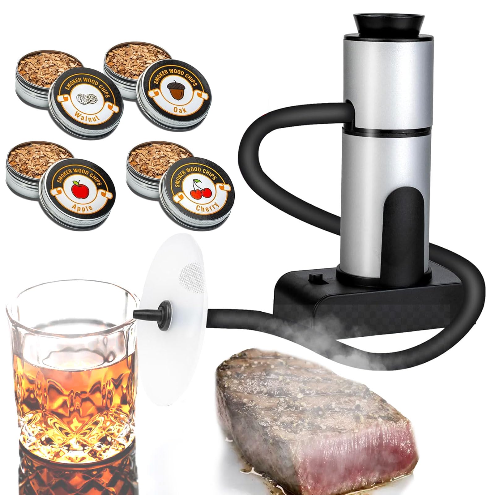 Souroyea Smoke Gun for Cooking, Cocktail Whiskey Old Fashioned Smoker Kit, Smoking Infuser for Food and Drinks Valentine's Day Gifts for Man, Dad, Husband
