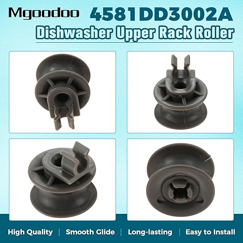 Miniatura 3 de Mgoodoo Paquete de 8 rodillos de rejilla superior para lavavajillas 4581DD3002A, ruedas de rejilla superior y montaje de eje de repuesto para