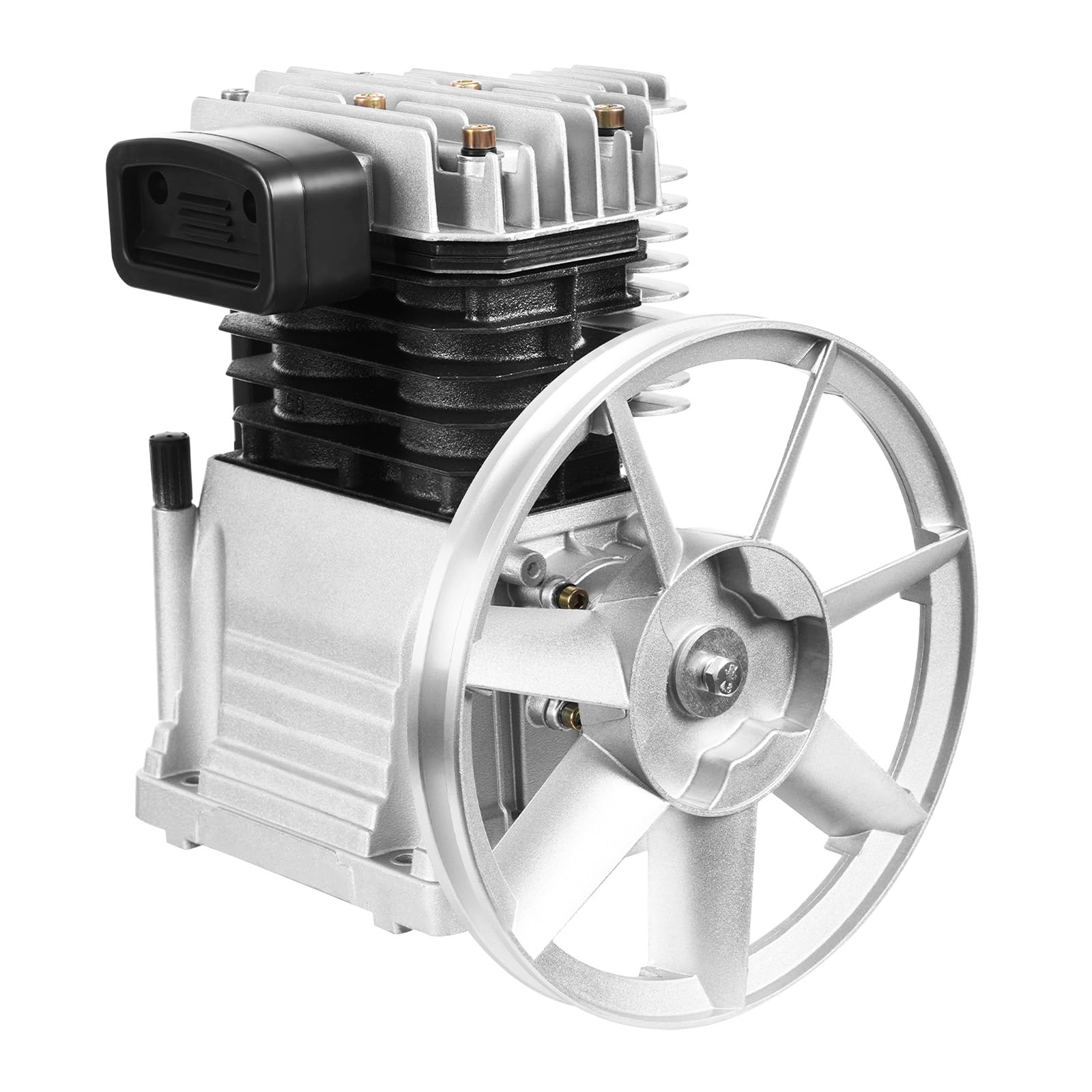 Palauha Light Air Compressor Pump Head 175Psi 5.5Hp Twin Cylinder Air Compressor Pump Head 4Kw Double Stage Universal Low Energy Consumption Air Compressor Head Faster Inflation & Low Noise (2.2Kw, 3Hp, 115Psi，B)