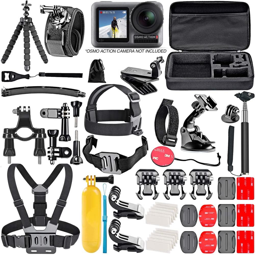 50 Piece Action Camera Accessory Kit Compatible for DJI Osmo360 Action 5Pro 4 Pocket 3 for GoPro Hero 13 12 11 10 9 MAX/for Insta360 X5 X4 X3 X2 RS GO 3S AcePro2 Go Ultra Cam Bundle