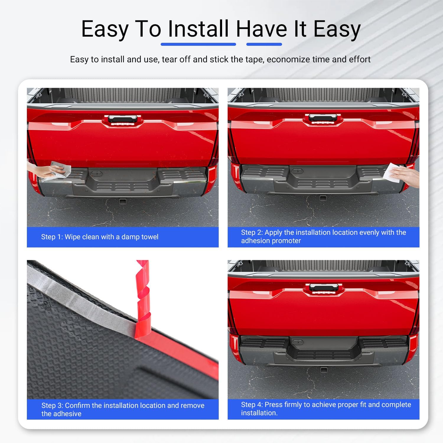 Rear Bumper Step Pad Compatible with 2022 2023 2024 2025 2026 Toyota Tundra Rear Door Entry Guard Replacement for 2022-2026 Toyota Tundra Accessories