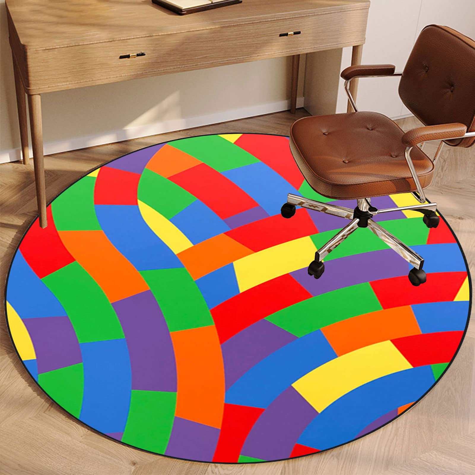 EYZO Office Chair Mat For Hardwood Floor, Office Chair Mat For Carpets, Gaming Chair Mat, Floor Protectors For Chairs, Desk Chair Mat For Wood And Tile Floor Chair Mat,Round Floor Mat 90 cm Rug — image 1