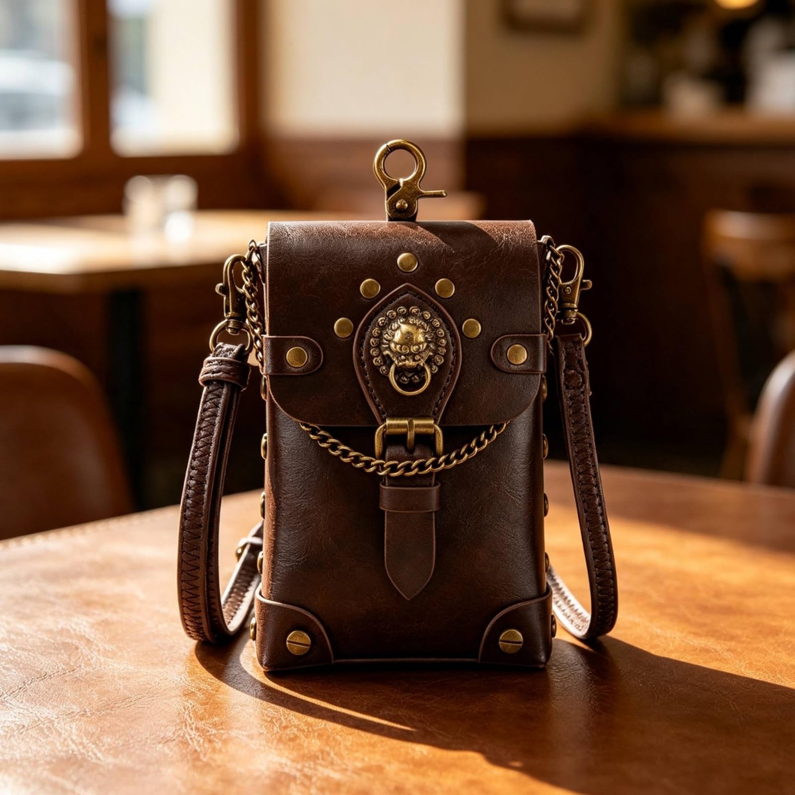 predolo Mini Bolso Retro Bolso con Cordones Estructurado para Cosplayers, Mujeres, Conciertos