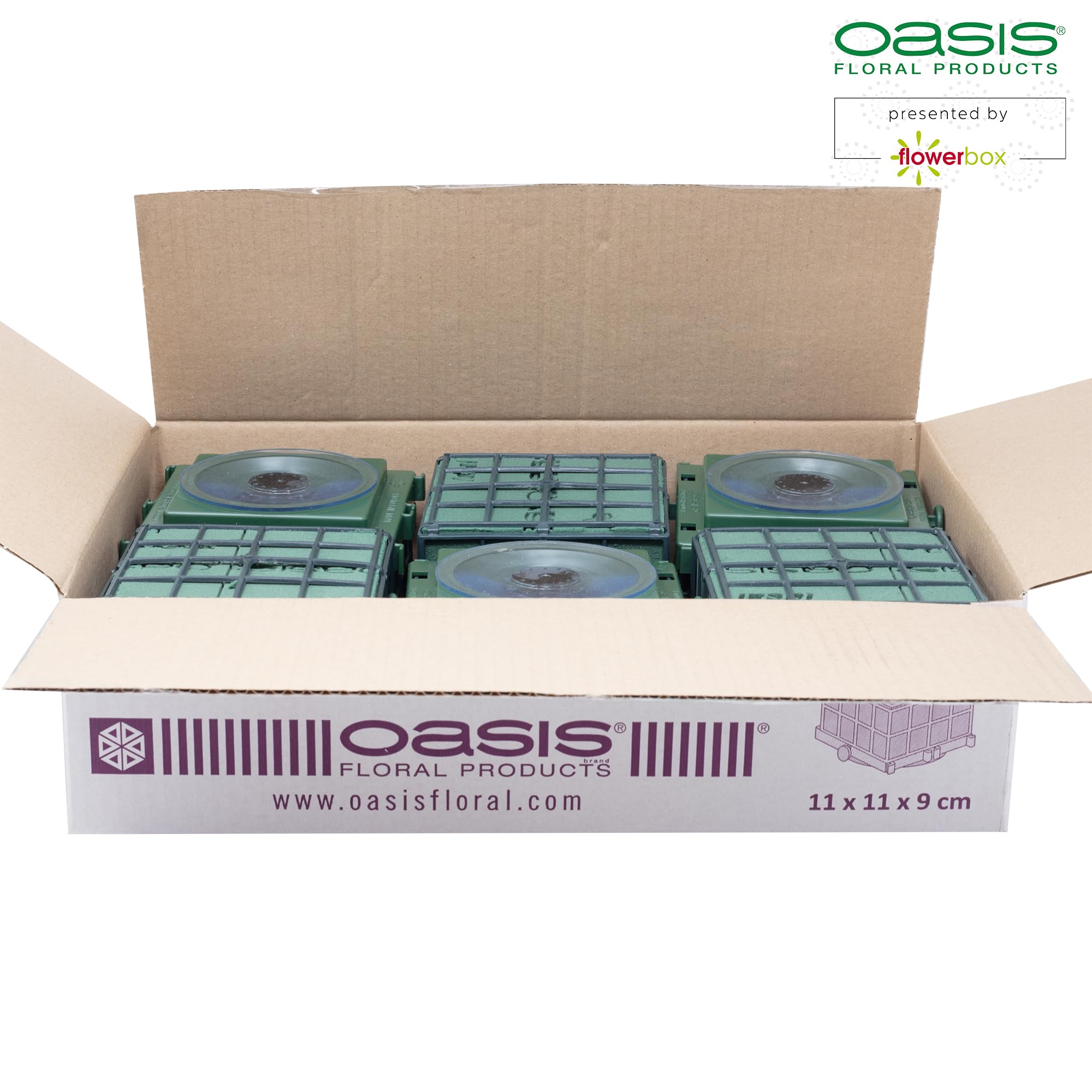 FLOWERBOX Oasis Auto-Corso 11 Cm – 2 Spugne Da Incastro Con Ventosa Per Decorazioni Floreali Su Auto - 2