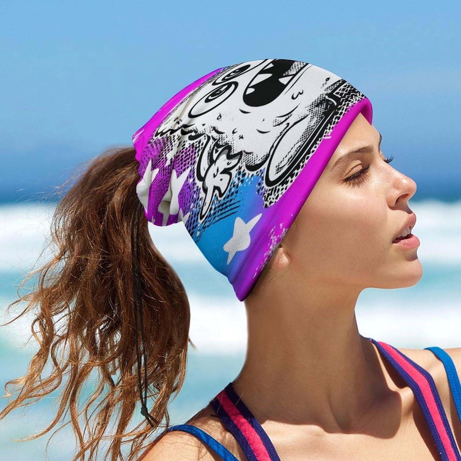 Personified Triangular Cone Men's Neck Gaiter Face Cover, Polyester Breathable Scarf with Drawstring Toggle Adjuster