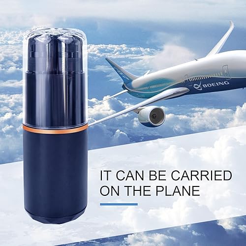 Miniatura 8 de Kit de cepillo de dientes de viaje  Contenedor de viaje 8 en 1 para cepillo de dientes aprobado por la Tsa Tamaño de viaje (azul genciana)