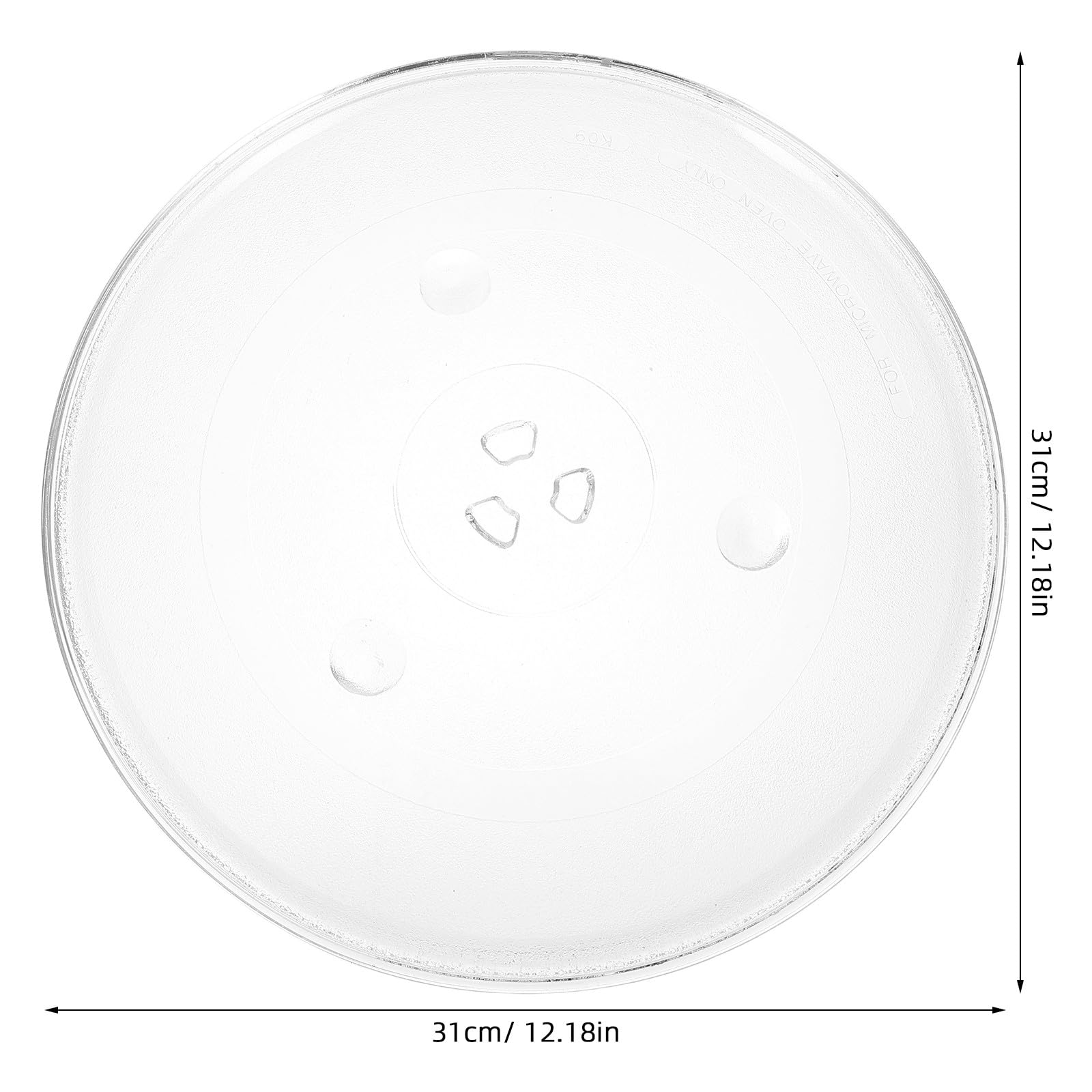 1 juego de plato giratorio de vidrio para horno con acoplador - Bandeja de repuesto para microondas de 31 cm y soporte de guía de rodillos para aplicaciones de horno microondas de cocina de