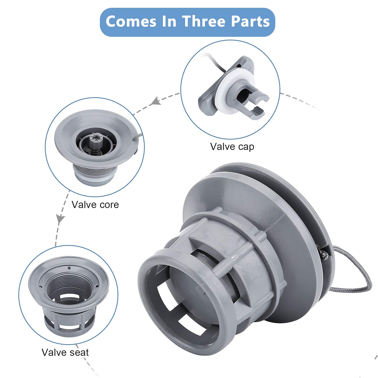 Yosoo Health Gear Zawór powietrza do łodzi, zamiennik zaworu deski wiosłowej, adapter do zaworu gazowego kajakowego, zatyczki powietrzne, zawór nadmuchiwanej łodzi PCV, do kajaka, kajaka, pontonu