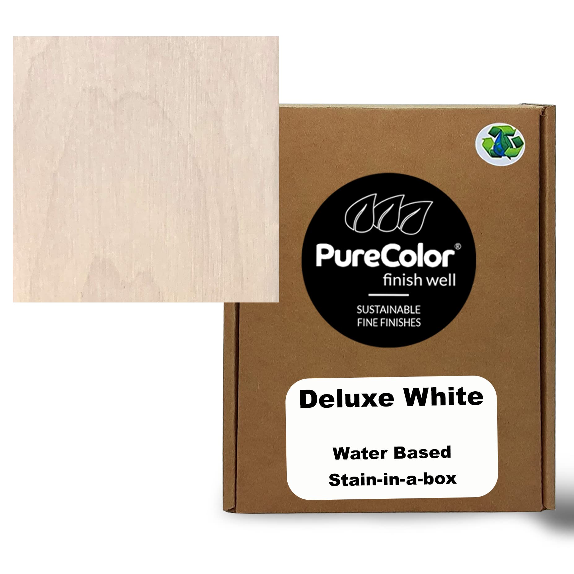 Wood Stain and Finishes - Eco-Friendly, Vivid Colors, Deep Pigment, Ready to Use, Water-Based, Low VOC, No Odor, & Easy Clean-Up. Gallon, Deluxe White