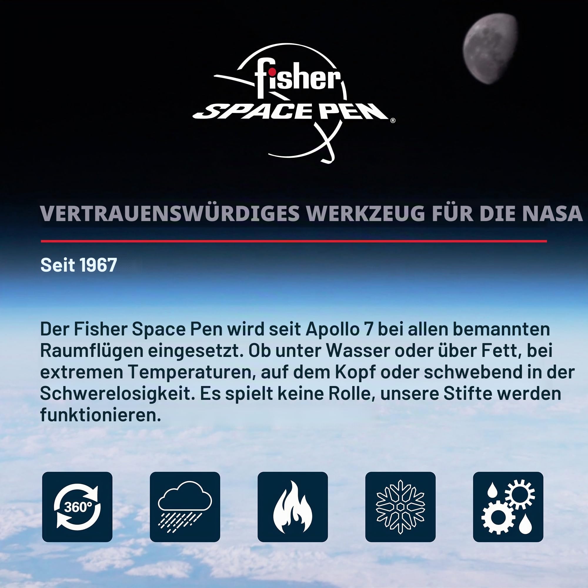 Fisher Bullet Pen weltberühmter Astronautenstift mit regenbogenfarbenem Lacküberzug, 1 Stück (1er Pack)