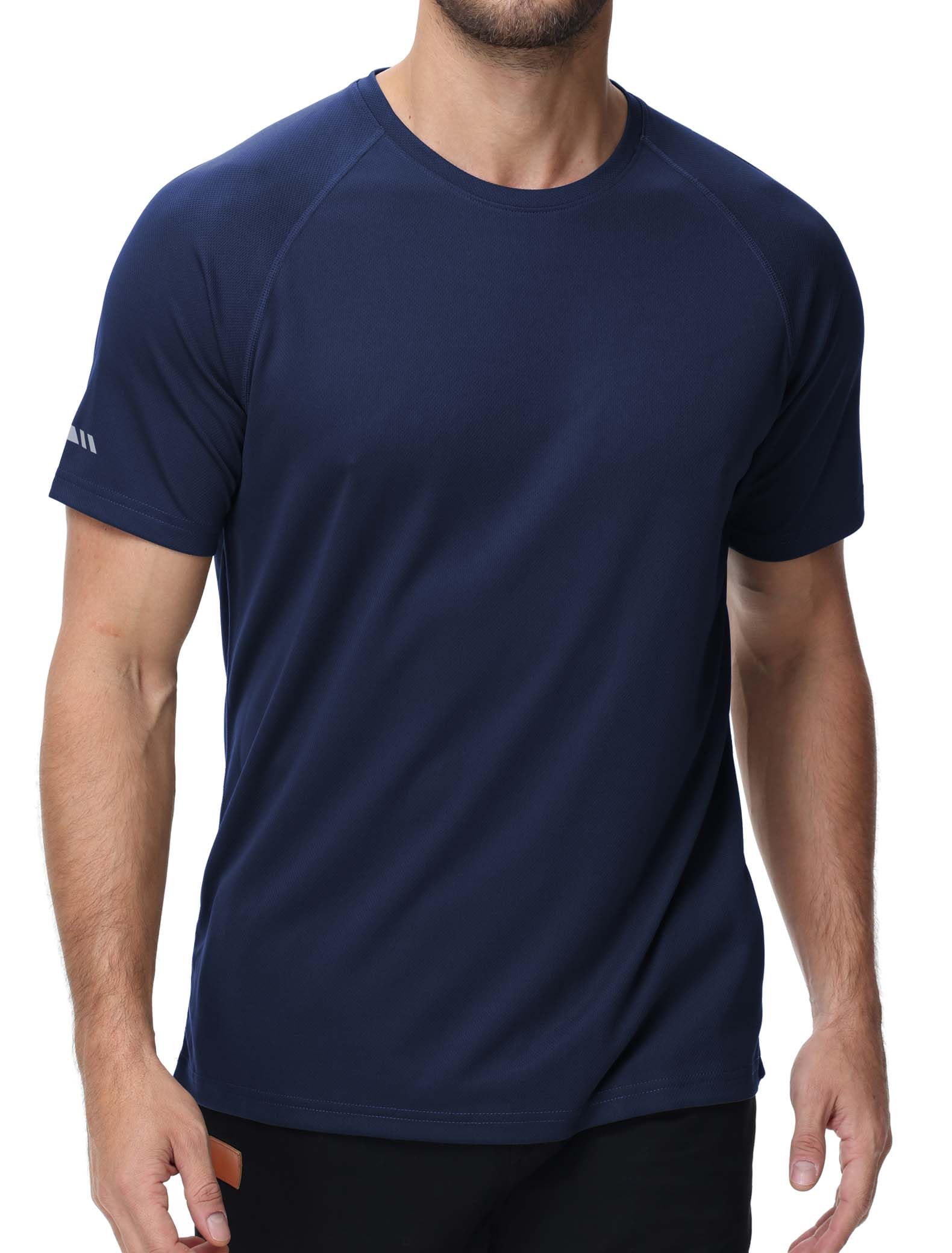 3er Pack Sport Tshirts Męskie koszulki funkcjonalne Koszula do biegania Letnia koszula fitness Koszula treningowa Koszula turystyczna do biegania Trening Bodybuilding-Black/Grey/Navy-3XL