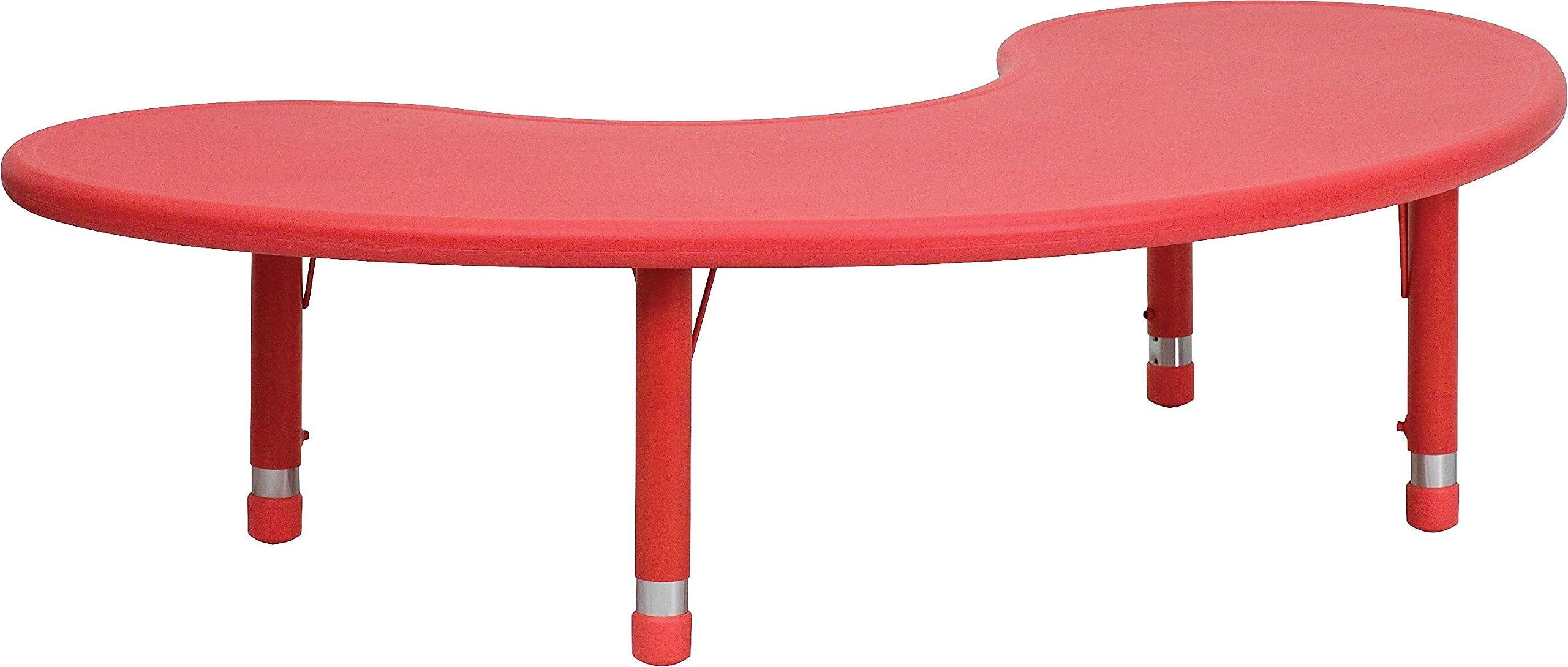( only table top ) Flash Furniture 35''W x 65''L Half-Moon Red Plastic Height Adjustable Activity Table