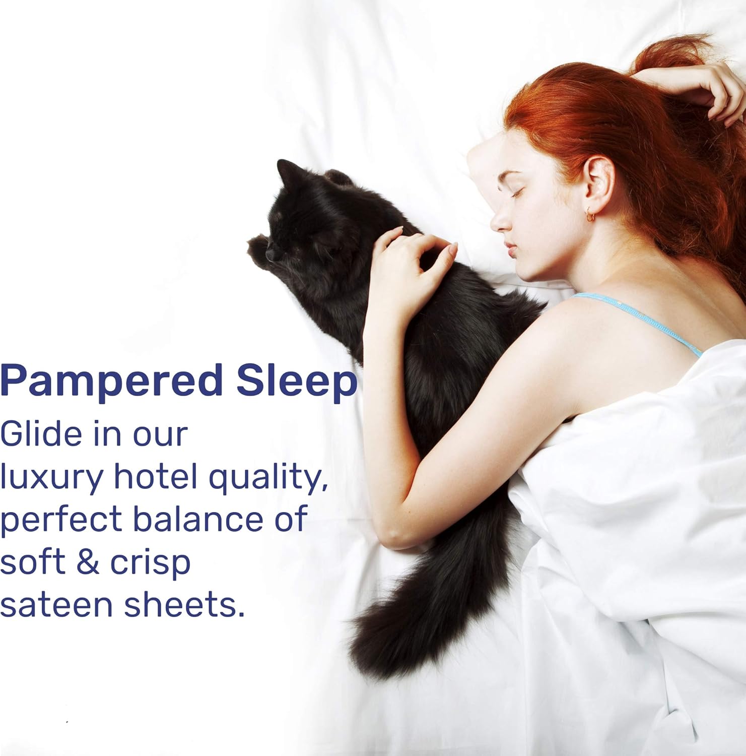 5-Star Hotel Twin Sheet Sets, 100% Cotton Sheets are Soft, Smooth & Crisp 600 Thread Count Sateen, Deep Pocket 3 Piece White Sheets : Home & Kitchen