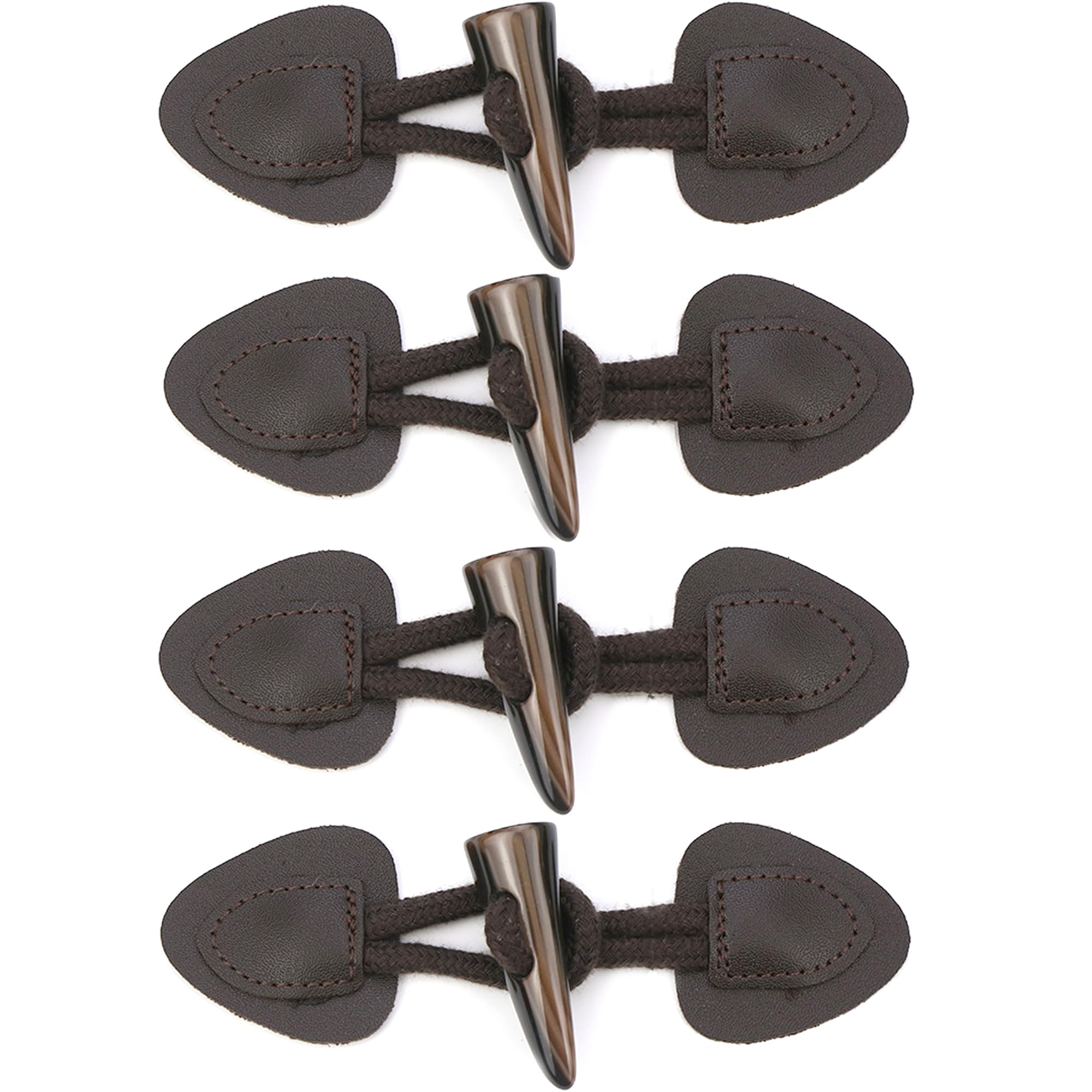 Bottoni A Levetta In Pelle Vintage - Set 4 Paia Per Cappotti, Giacche E Maglieria Fai Da Te - Foto 2