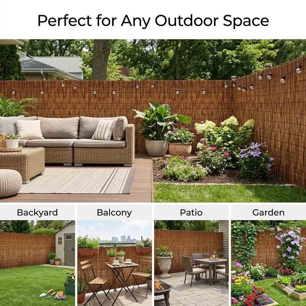 Brise Vue Jardin Naturel En Roseau Canisse Bambou Pour Clôture Extérieur Et Balcon Occultant Haute Densité Protection Intimité Terrasse Facile À Installer(Brun,H70xL750cm)