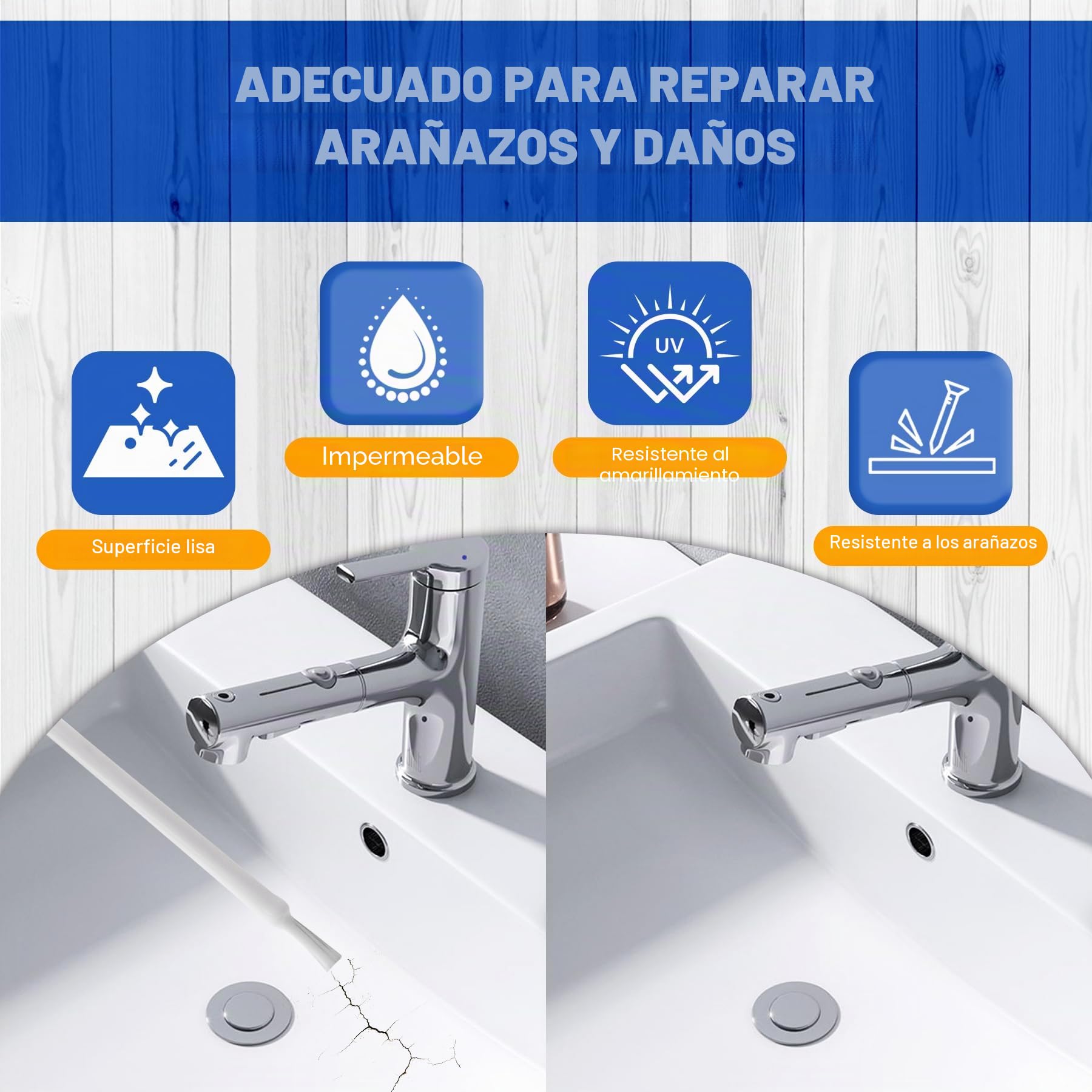 Pintura de Retoque - 100g Mate y 100g Brillante Blanco Bolígrafo de Pintura de Retoque para Reparar Grietas en Superficies de Bañeras, Azulejos, Esmalte, Secado Rápido para Paredes, Suelos, Muebles