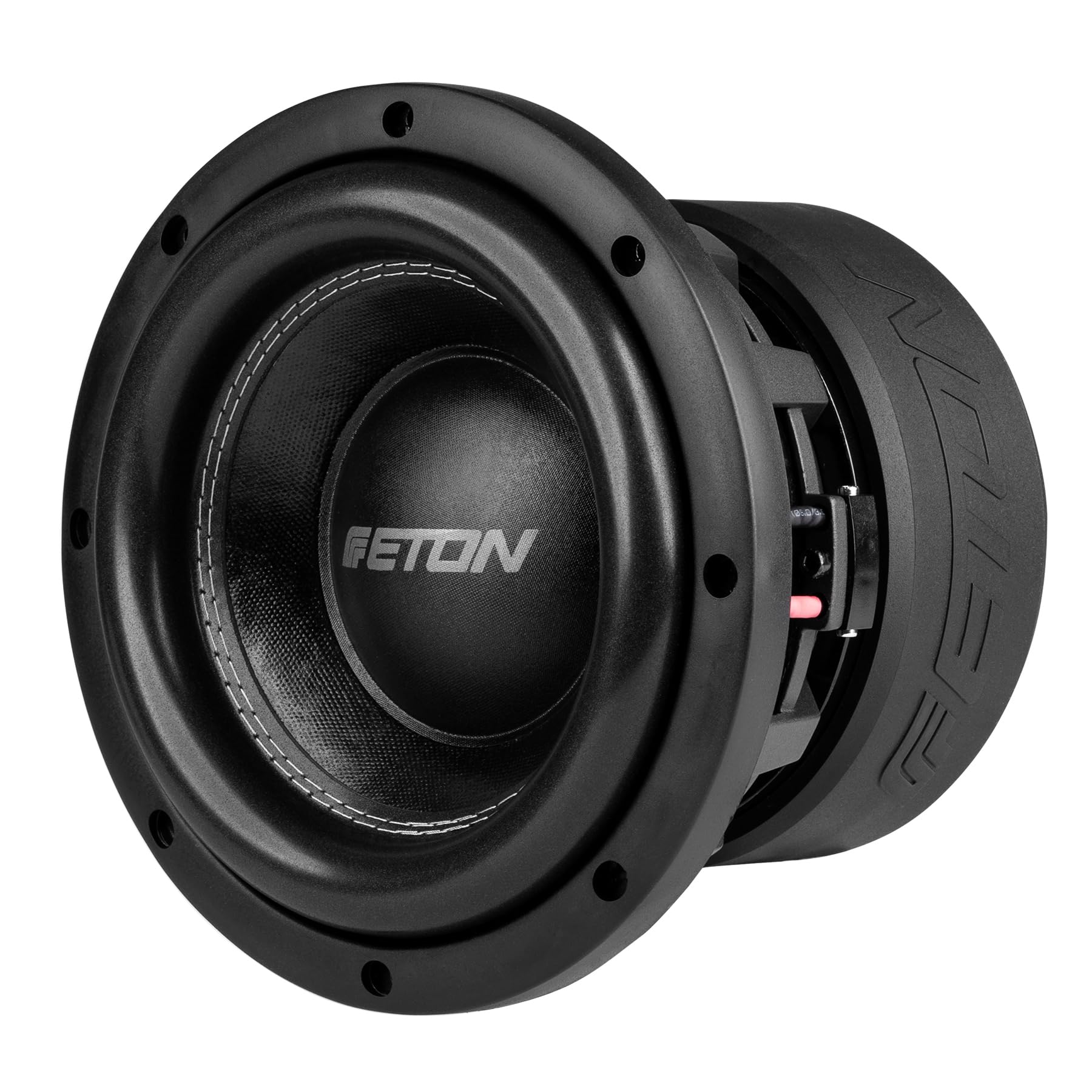 EtonMW 8 - Powerful 20 cm / 8 inch Subwoofer, Long Stroke Bass for Car, Low Tone Speaker with Ferrite Magnet, 2 x 2 Ohm Dual Voice Coil, 2 x 350 Watt, 1 Piece