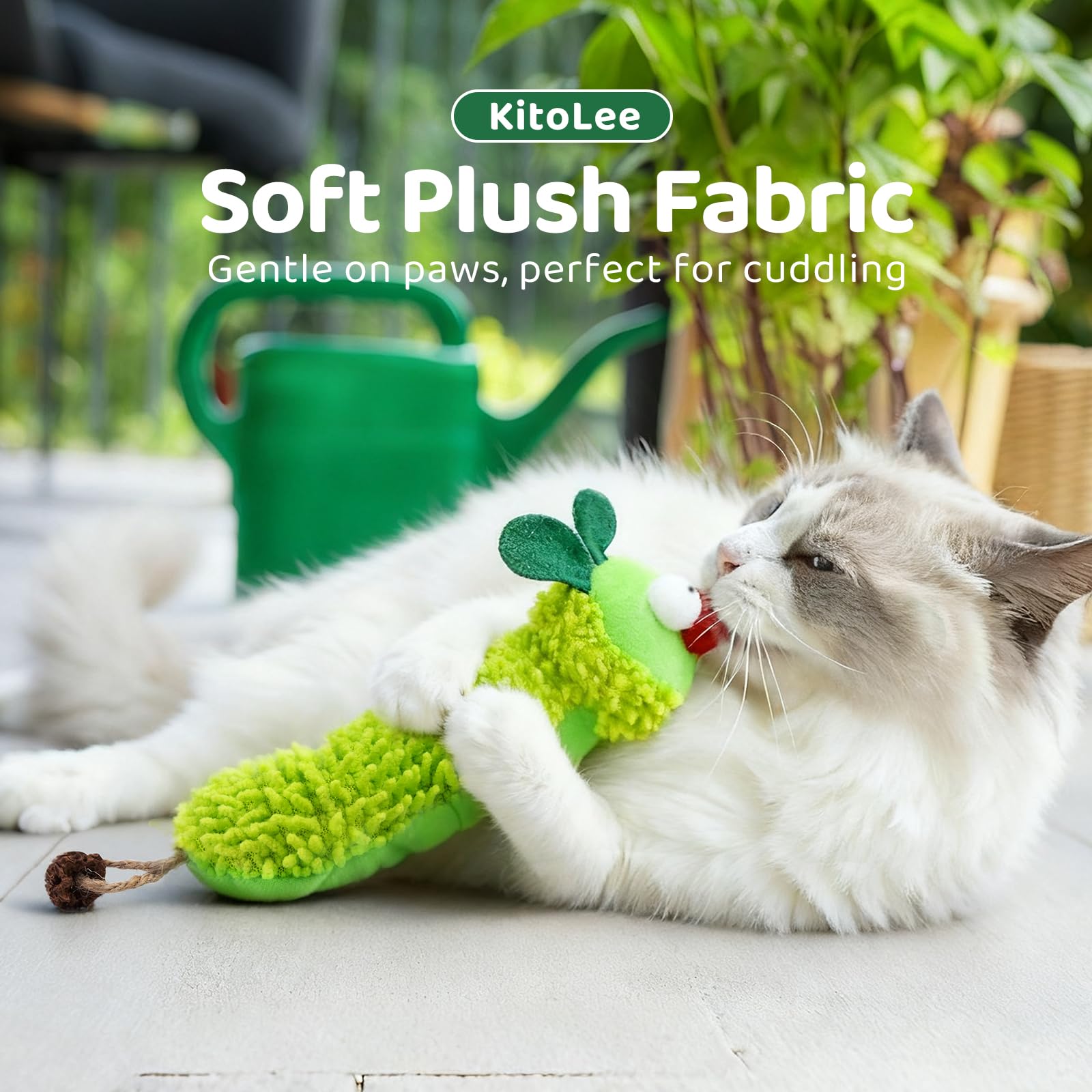 Jouet interactif en peluche à l'herbe à chat pour l'intérieur, chatons adultes, jouet à mâcher pour le nettoyage des dents, résistant aux morsures, peluche chenille, souris, design hérisson, bienfaits