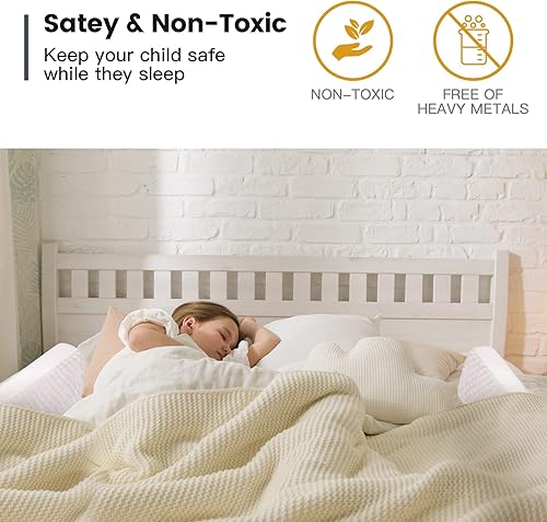 Miniatura 4 de YENING Parachoques de cama de bebé para niños pequeños, riel de protección de cama de espuma para cama de niños pequeños, parachoques para cama