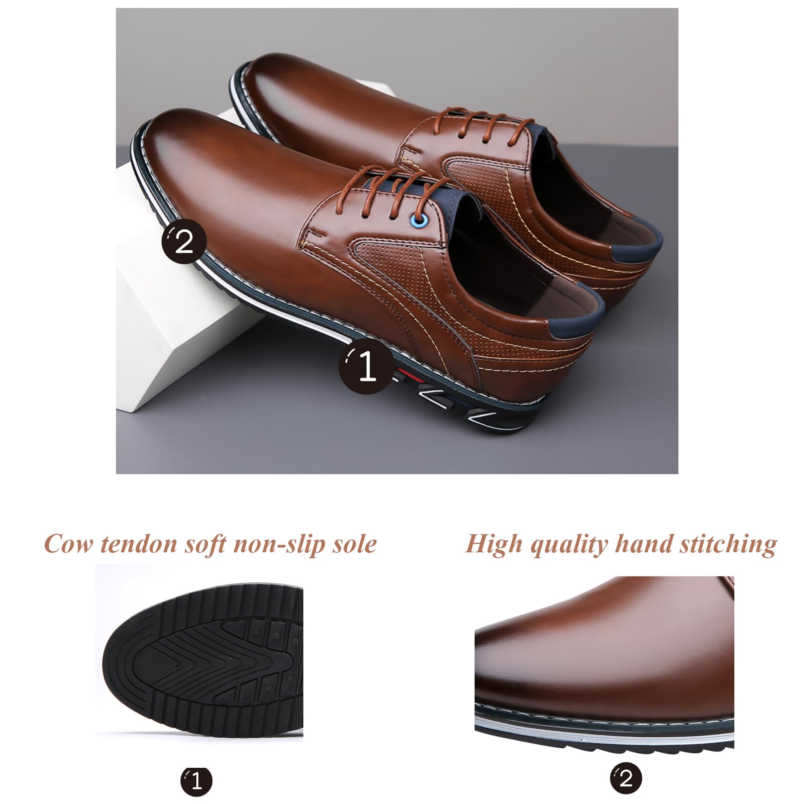 Zapatos de Negocios Casuales para Hombre - Ligeros, Suaves y Modernos, Oxford de Vestir, Mocasines de Cuero