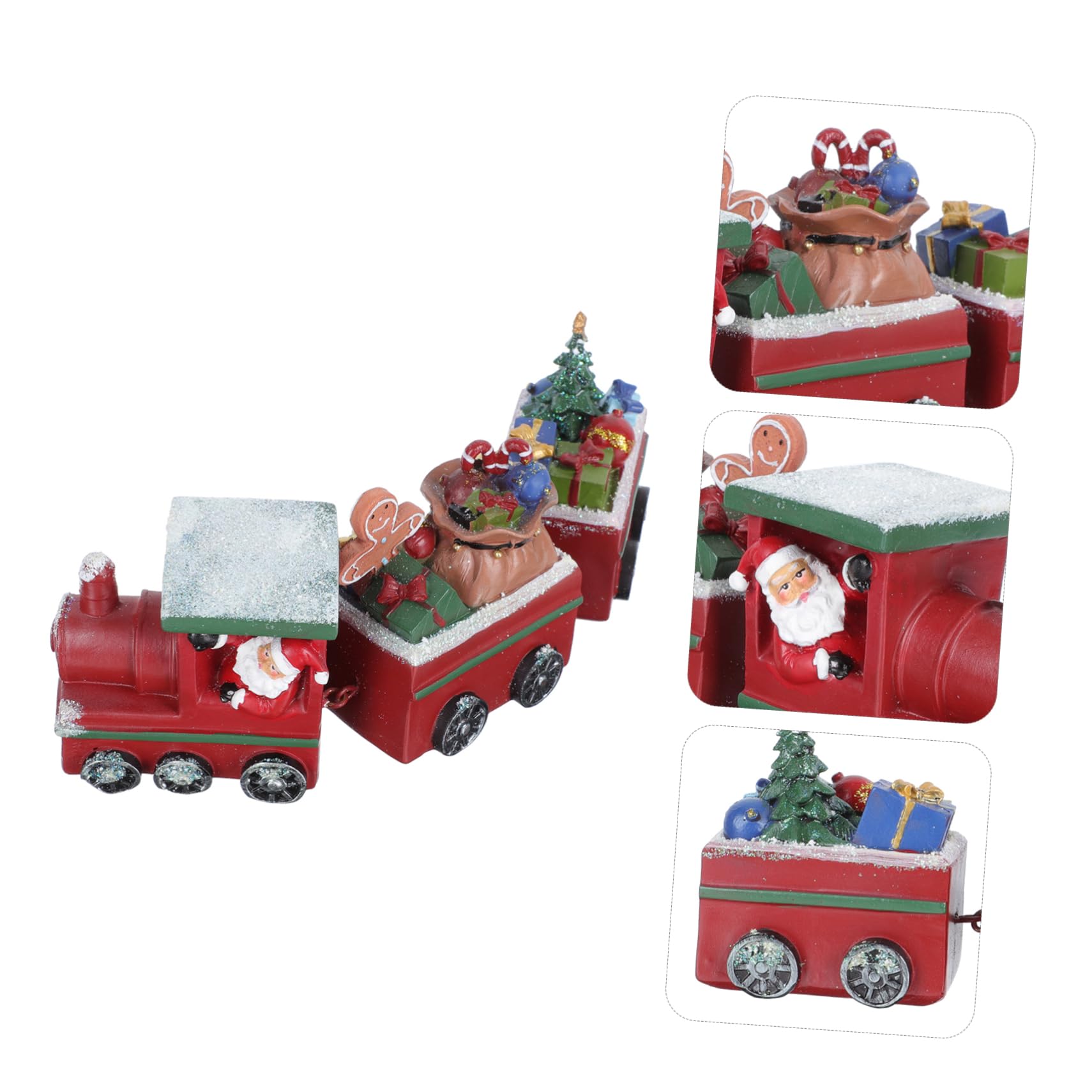 NOLITOY 1 Pc Decoración Navideña Adorno De Coche De Navidad Estatua De Tren De Navidad Decoración De Tren De Vacaciones Tren Festivo Mini Tren Sombrero De Copa Niño Pequeño Familiar Resina