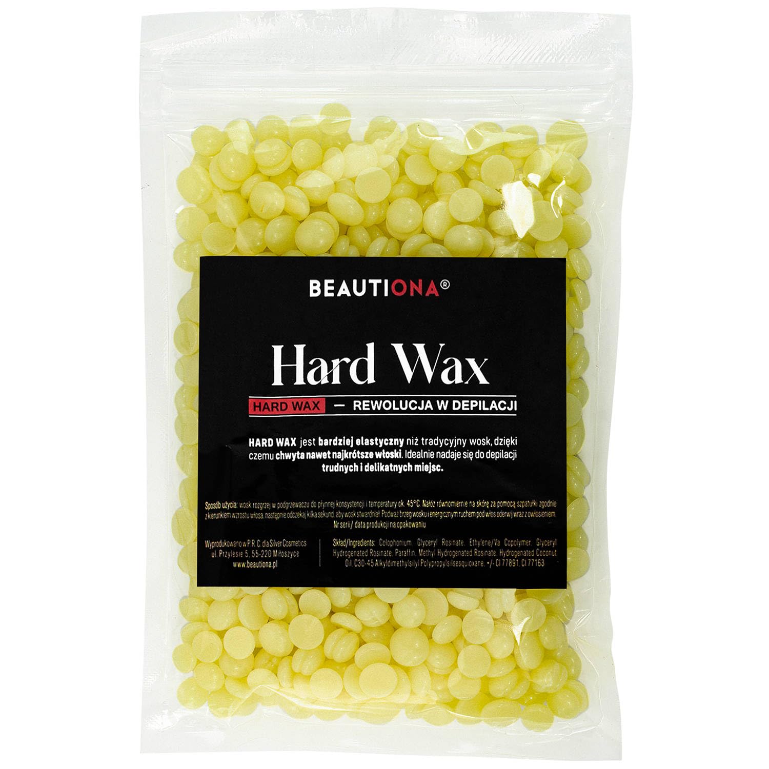 Naturalny wosk twardy w kroplach do depilacji, depilacja bez pasków na twarz, brwi, ramiona, nogi, strefę bikini, depilacja dla każdego rodzaju skóry (100 g, kolor miodowy)