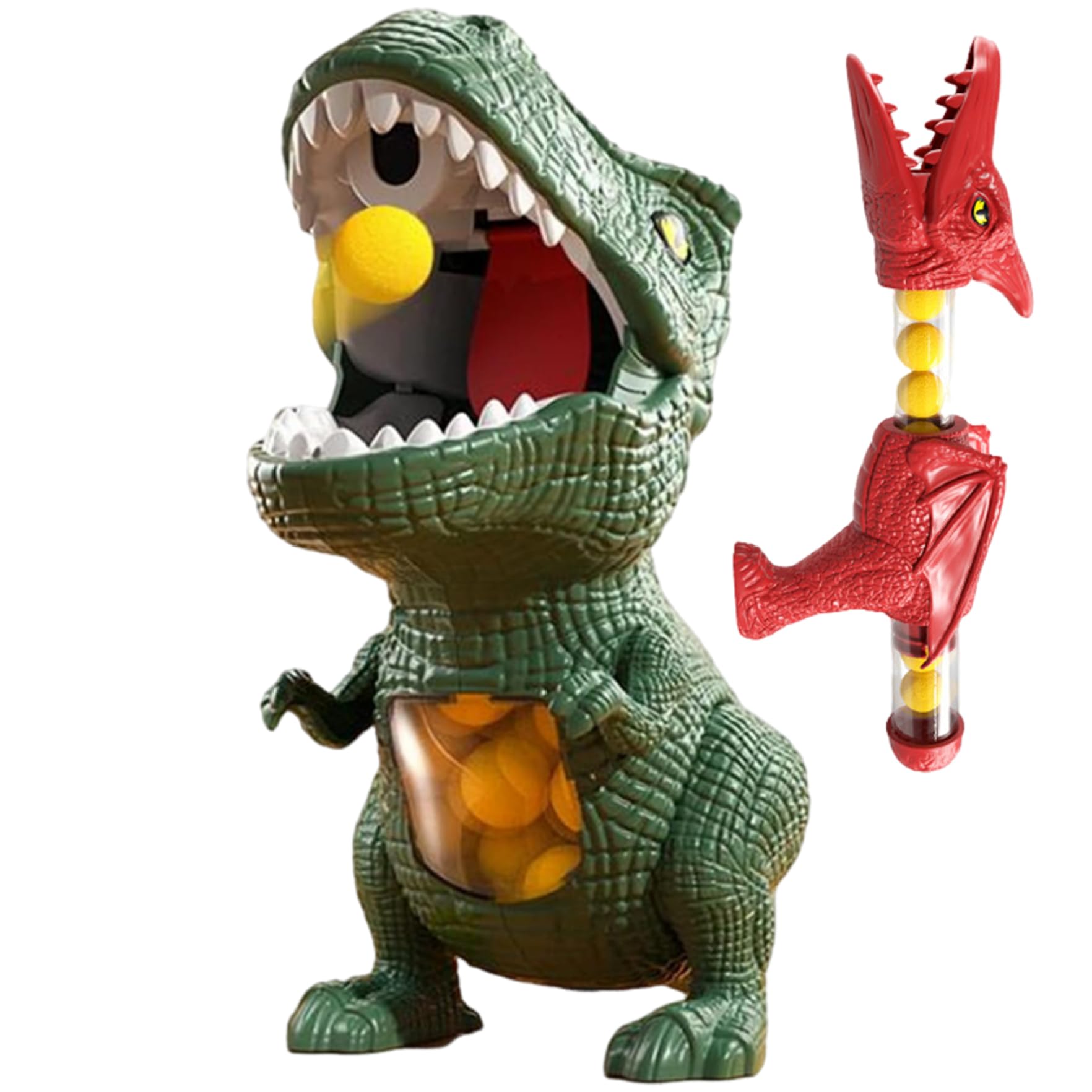 Juegos de tiro al blanco para niños de 3 años en adelante. Cabeza giratoria de 360°. Juegos de dinosaurios para practicar la coordinación mano-ojo. Juguetes de dinosaurios para niños con 12 pelot
