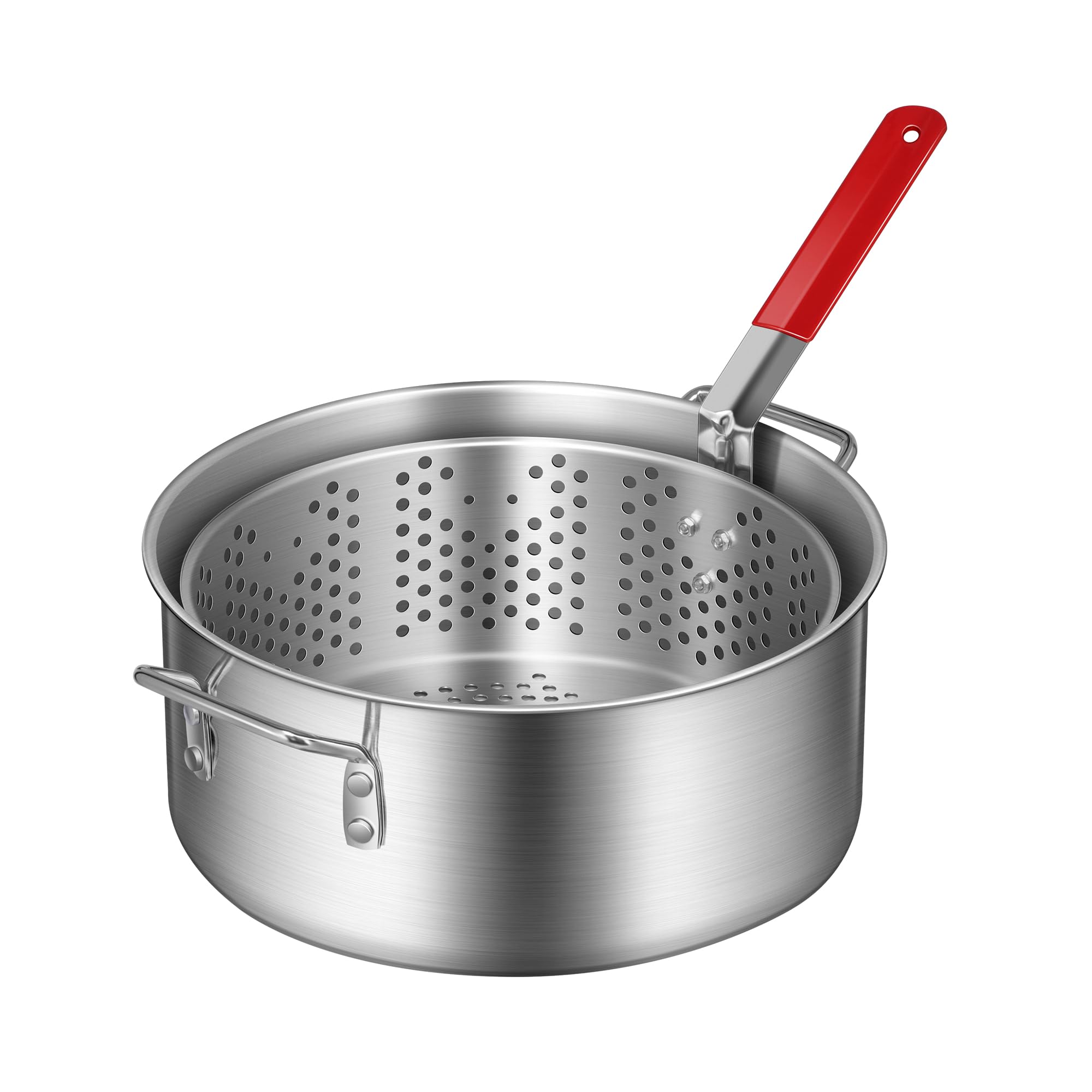 VIVOHOME Freidora de Aluminio de 9,5L con Cesta de 6,3L Freidora Profunda con Asa Ergonómica para Cocinar Alitas de Pollo Mariscos y Papas Fritas