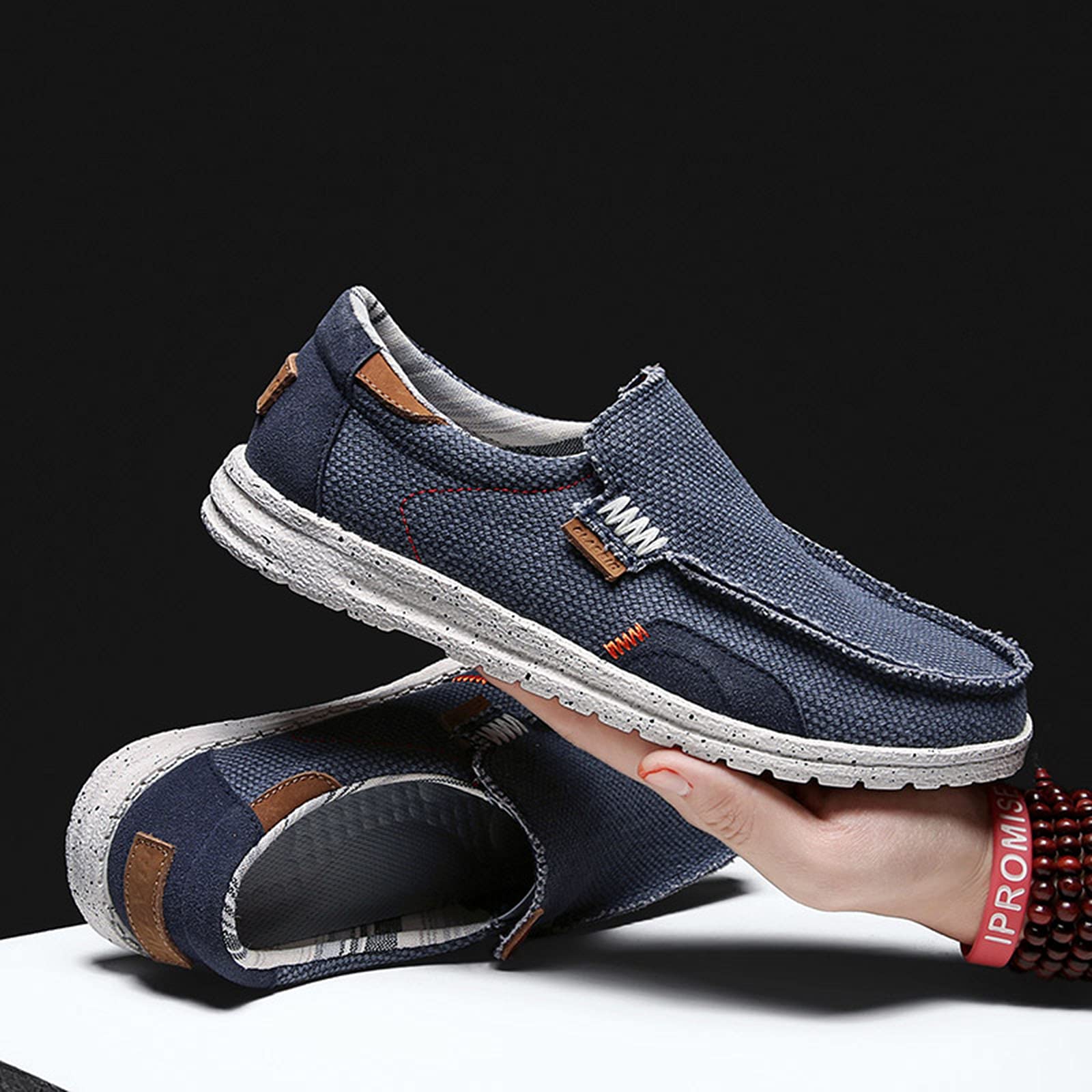 Mocassini Uomo Comfort Leggero Scarpe di Tela per Leggere Casual Scarpe da Ginnastica Piatte Antiscivolo Resistenti all'Usura per Tutti i Giorni