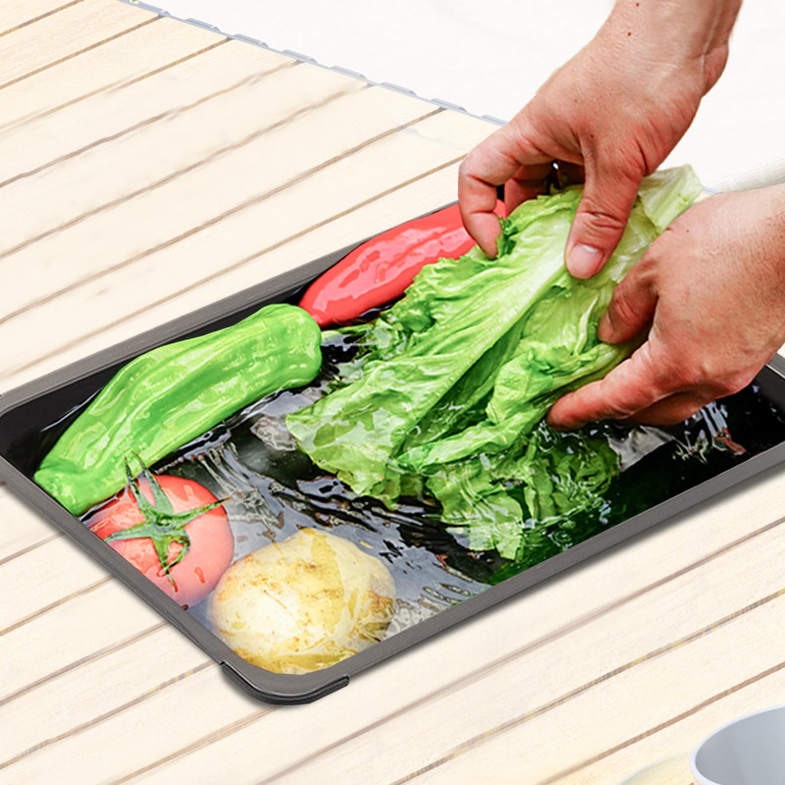 Fregadero de camping, fregadero de campamento, fregadero de cocina de acero inoxidable pequeño, Dishpan Washing Bowl Dish baño