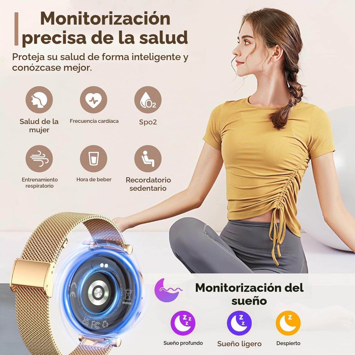 Reloj Inteligente Hombre,Smartwatch Mujer con Llamadas | Ciclo Menstrual/Monitor de Sueño/SpO2/Podómetro,110+ Modos Deportivos, IP68 Impermeable Reloj Deportivo, Android, iOS