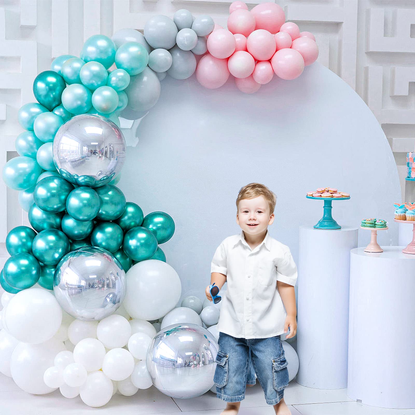 6ft White Round Backdrop Cover for 5.9ft 6ft Circle Stand, Pure White Spandex Wrinkle Free Birthday Party Wedding Photography Round Circle Backdrop Cover Arch Background