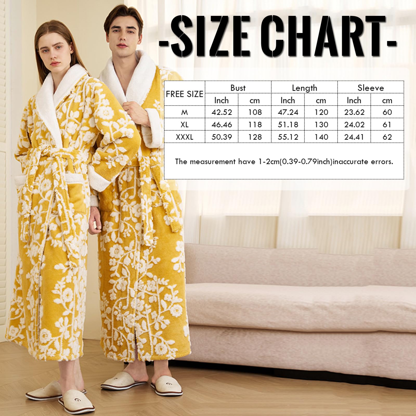 Surwin Albornoz Ducha Microfibra Mujer Hombre, Albornoz Largo con Cinturón Unisex Bata de Casa Invierno Talla Grande Bata de Baño Cálido Invierno para Adulto