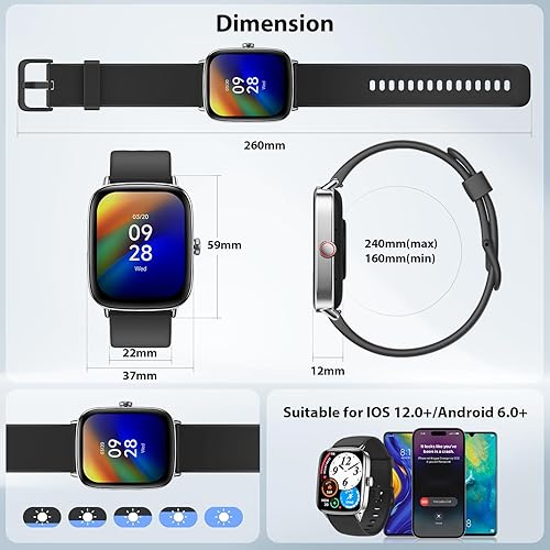 Miniatura 8 de Reloj inteligente para mujeres y hombres, 2025 nuevo reloj inteligente (respuestahacer llamada) para iPhoneAndroid, pantalla HD 60+FPS de 1.85