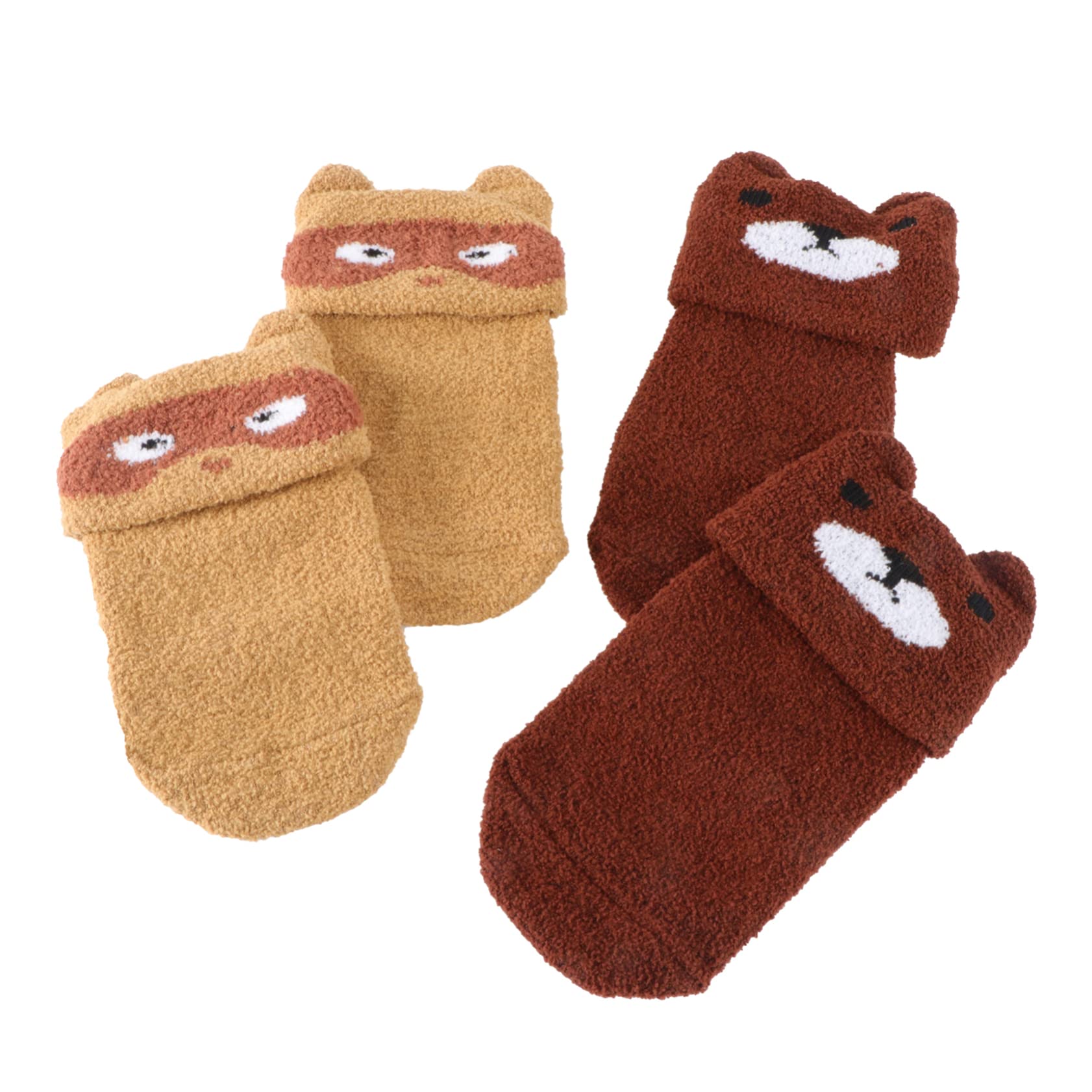 BESTYASH Practical Infant Floor Socks 2 Pairs Baby Socks Anti-slip Pattern Warm for Spring Autumn Easy to Wear