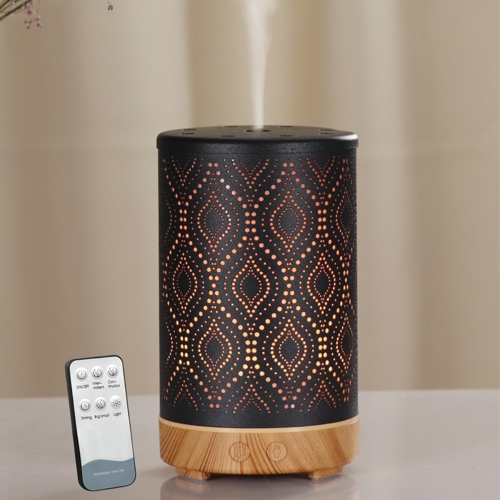 Zen'Arôme Difusor ultrasónico de aromaterapia Sevilla, difusor de Aceite Esencial en frío, difusor eléctrico con Control Remoto, iluminación LED Personalizable, Carcasa de Metal con diseño Original