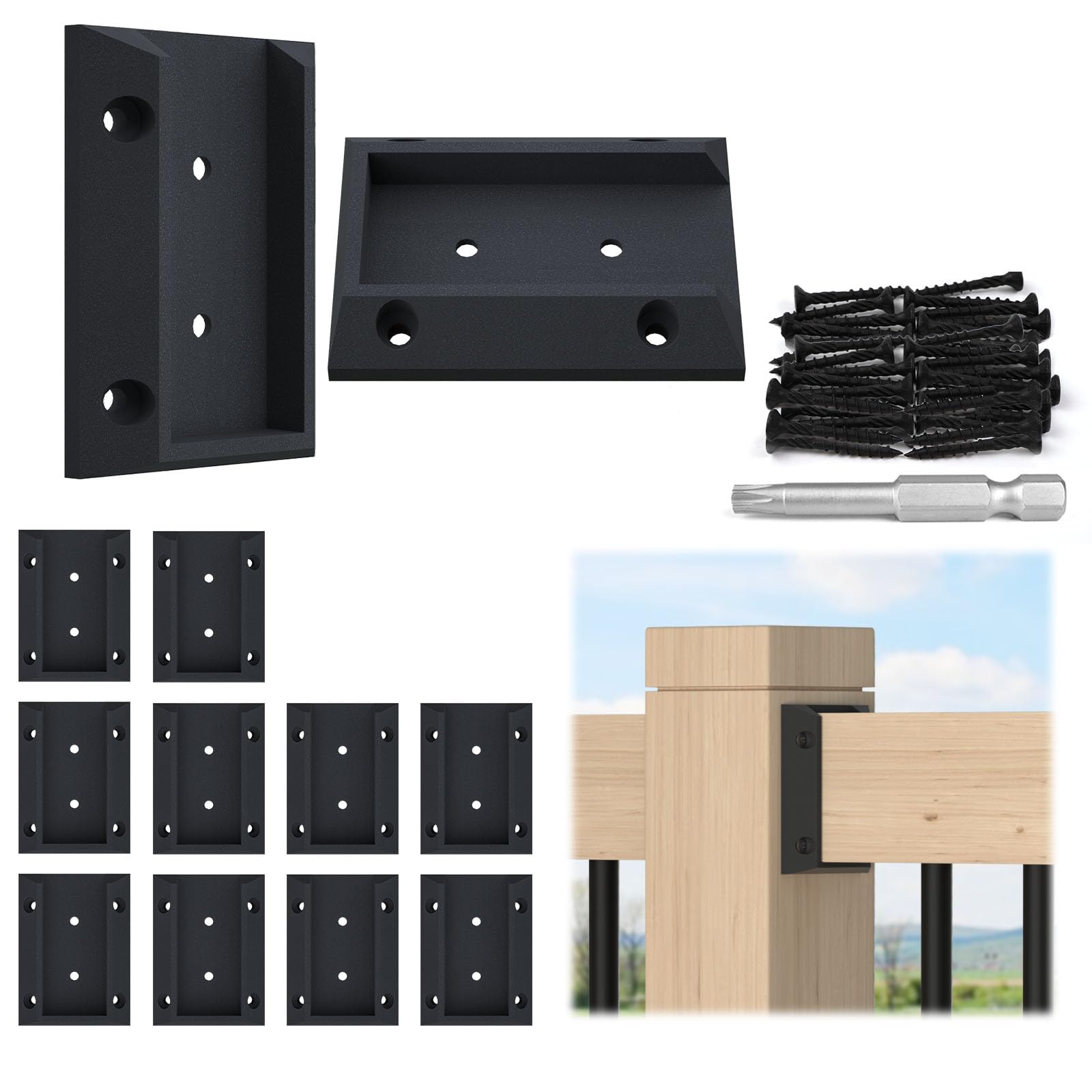 Hidden Railing Bracket Fence Post Brackets Hidden Heavy Duty U-Shaped Railing Brackets For 2x4 ...
