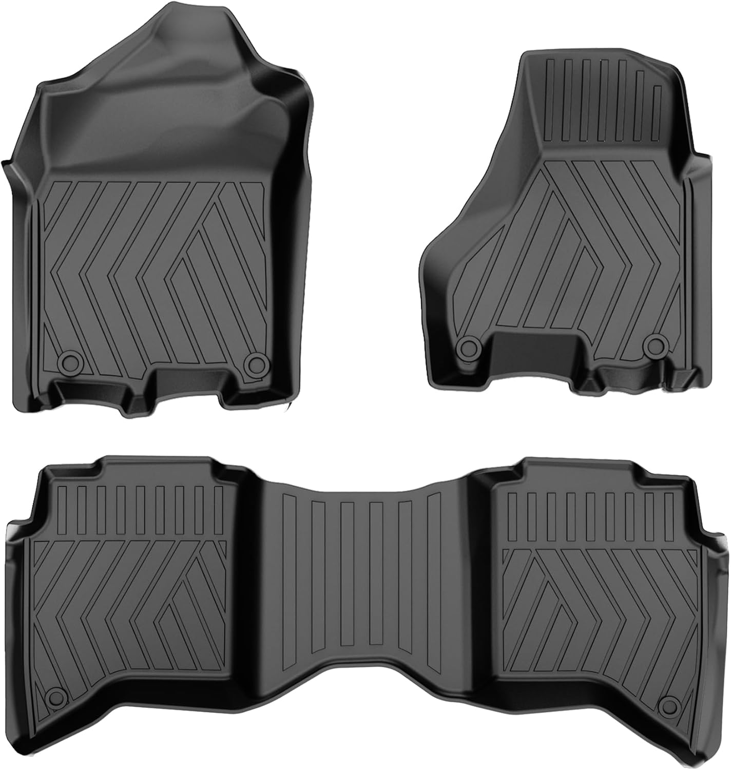 Floor Mats Fit for 2019-2024 2025 Ram 2500/3500 Crew Cab (Only 1st Row Bucket or Bench Seats): AOMSAZTO All Weather TPE Waterproof Truck Floor Liners Front & 2nd Row 19-25 ram 2500/3500 floor mats