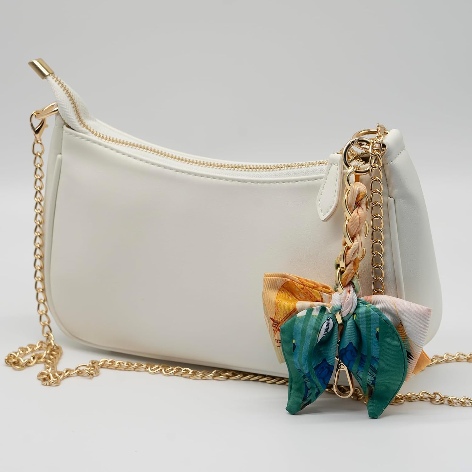 Silk Bowknot Keychain for Woman,Bag Extension Chain Accessories for Bowknot Bag Strap - Image 4