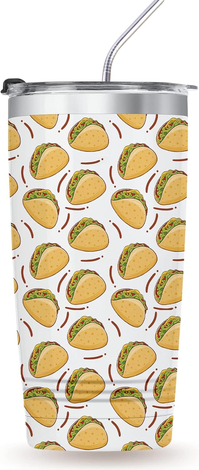 Onebttl Taco Tumbler, Stainless Steel 20OZ Insulated Tumbler, Gift for Taco Lovers, Women, Men, Girls, Coworkers