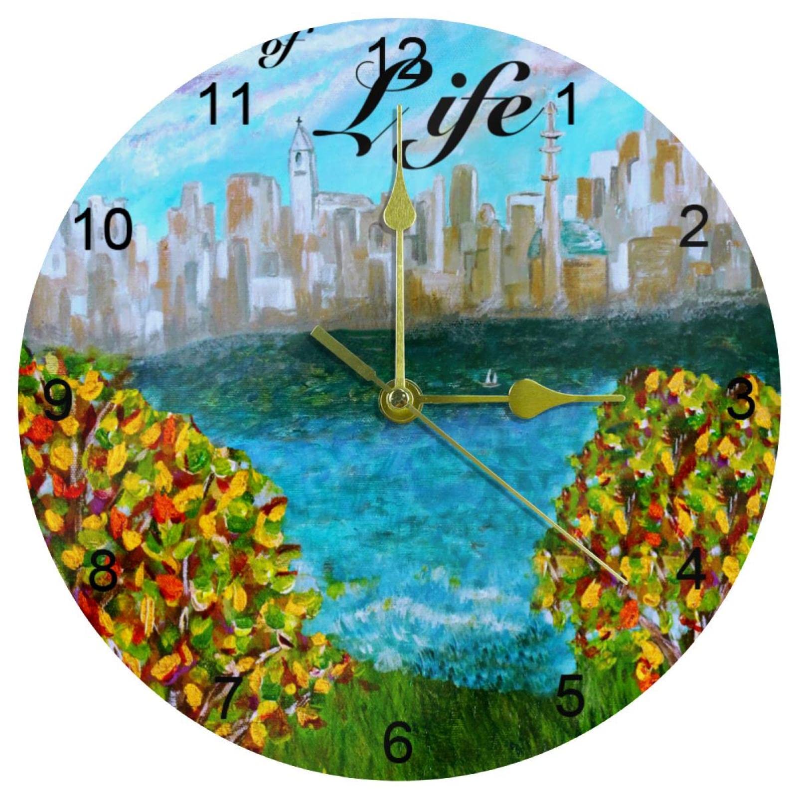 Horloge murale à quartz silencieuse 25 cm décor Arbre de la Vie