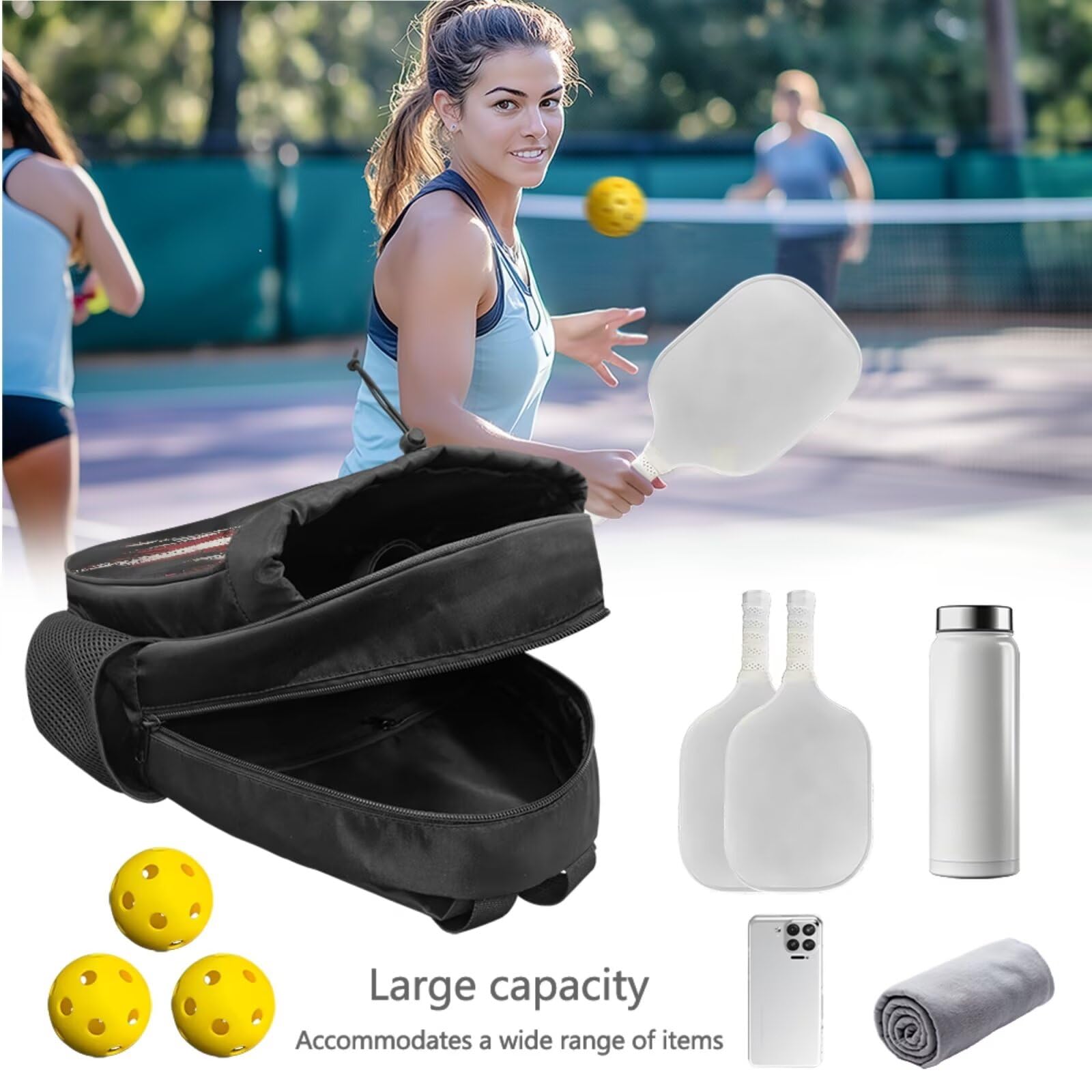 Set di 2 racchette da pickleball, zaino da pickleball, racchette da pickleball, racchette da pickleball, per adulti e adolescenti