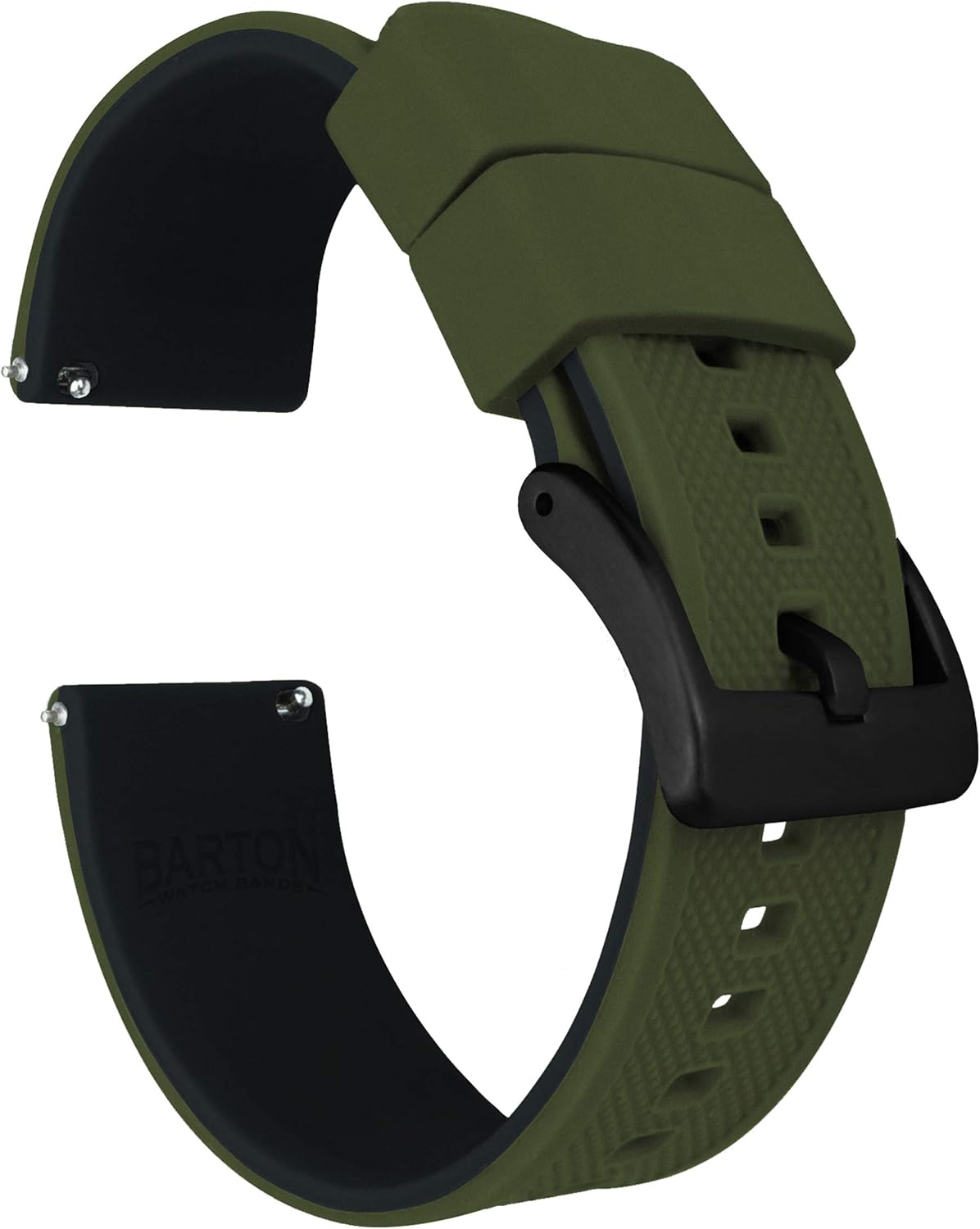 BARTON Elite Silicone Watch Bands - Quick Release - Choose Strap Color & Buckle Color (Stainless Steel, Black PVD or Gunmetal Grey) - 18mm, 20mm, 22mm & 24mm Watch Straps