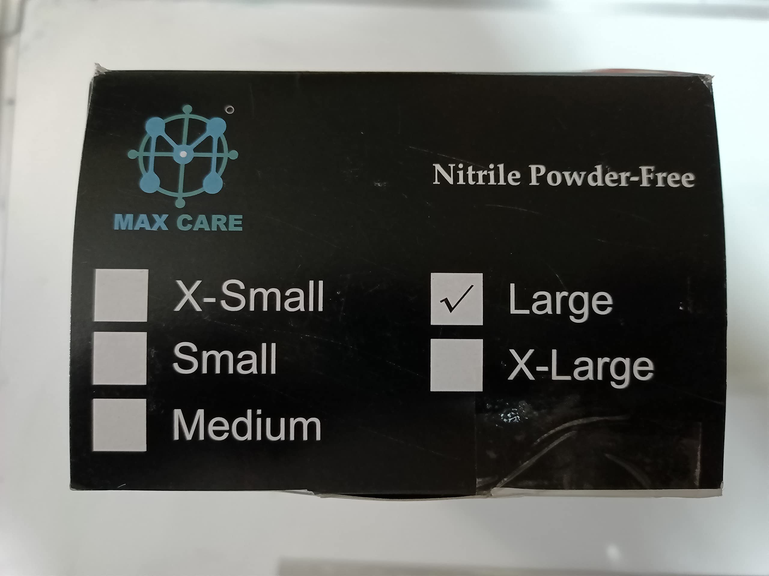 Powder-free Nitrile Gloves 100 Pieces (Large, Black)