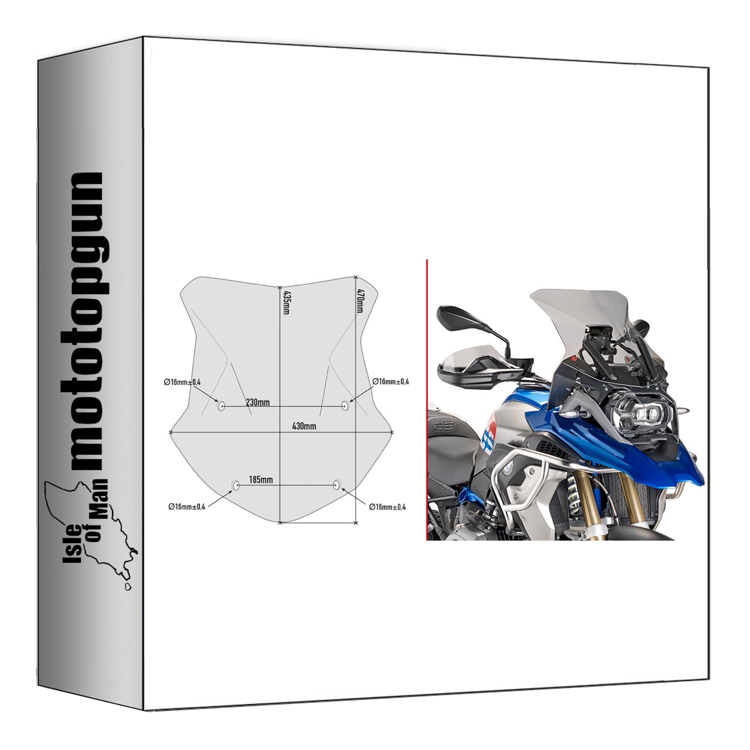givi cupolino fumé 5124d + attacco compatibile con bmw r 1250 gs 2019 2020 2021 2022 2023 mototopgun