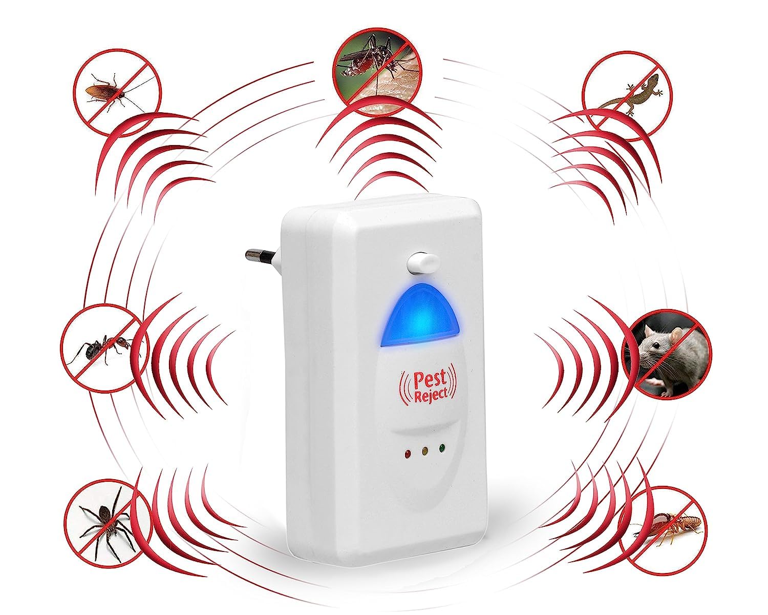 Ultrasonic Pest Repeller to Repel Rats, Cockroach, Mosquito, Home Pest and Cockroaches, Ants Spider Insect Pest Control Electric Pest Repelling,Repelling Aid for Mosquito White - PR03
