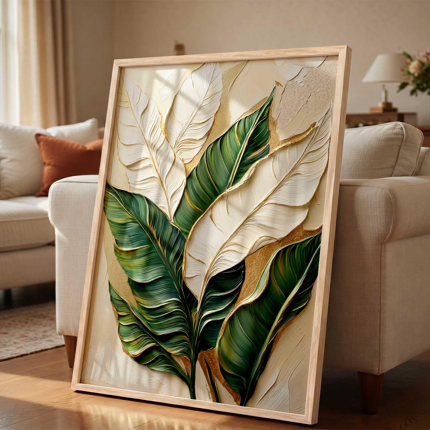 kotart Aesthetic Leaf Art Home Decoration|Paintings With Frame For Living Room Bed Room Hotel Wall Decor Digital Reprint (13x17 inch)-picture-30