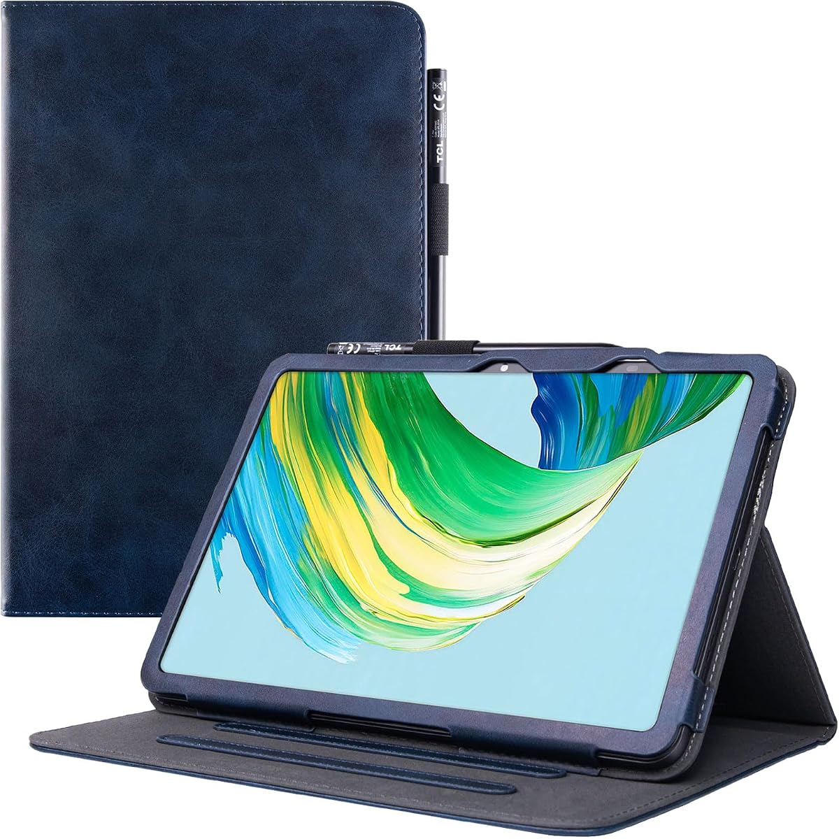 Case for TCL NxtPaper 11 Plus Tablet (Model.9469X),Dark Blue | Multiple-angles Viewing Stand, Vegan PU Leather Folio Cover, with Auto Sleep Wake & Pen Holder Loop