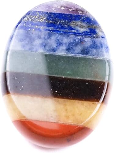 Piedra de preocupación del pulgar para la ansiedad, 7 piedras curativas de cristales de chakra, piedra ovalada de preocupación, cristal de meditación