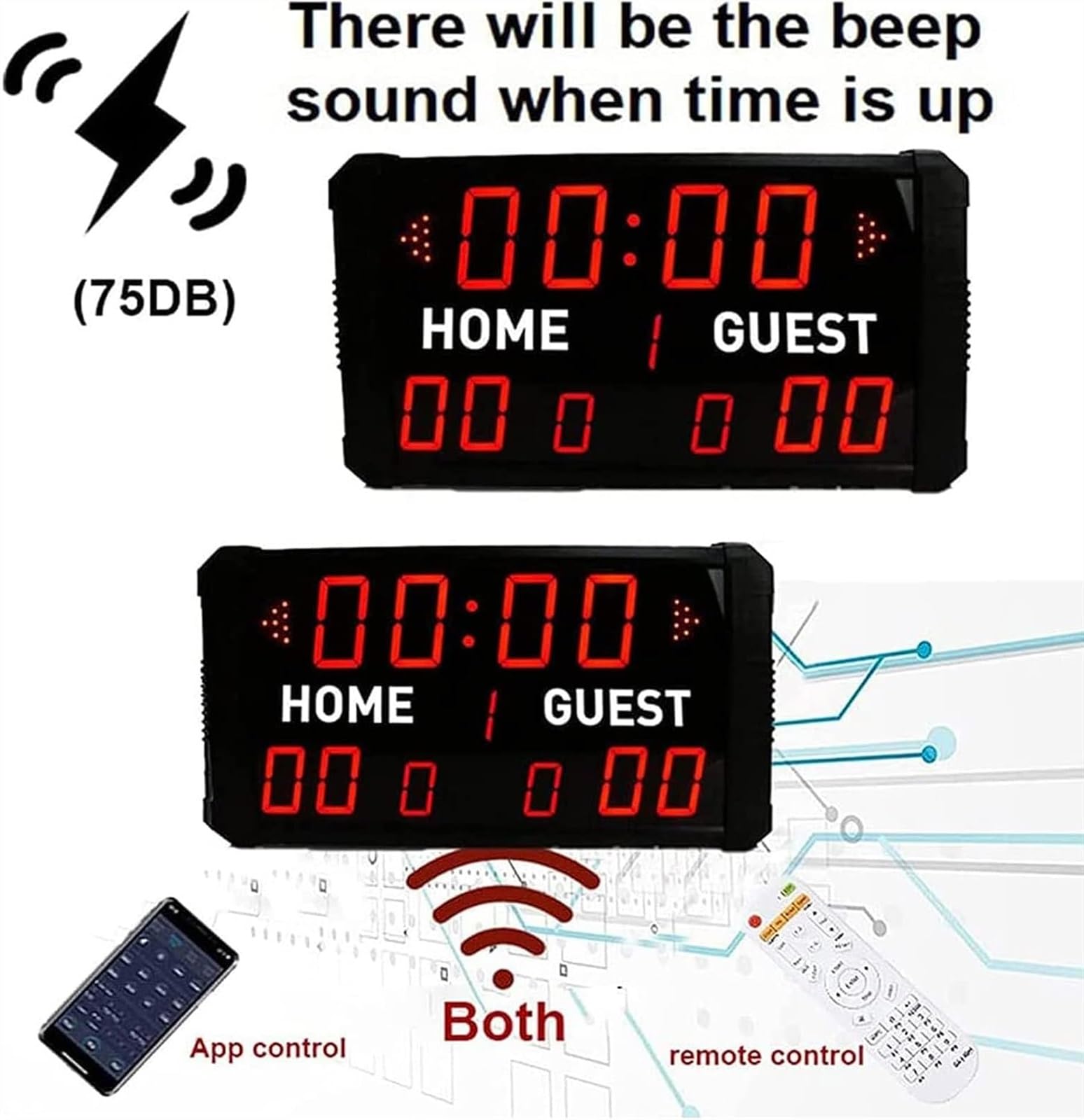 Tabellone Segnapunti A LED, Tabellone Segnapunti da Basket App, Tabellone Segnapunti da Tavolo Portatile, Tabellone Segnapunti da Parete, Tabellone Segnapunti Digitale PE,